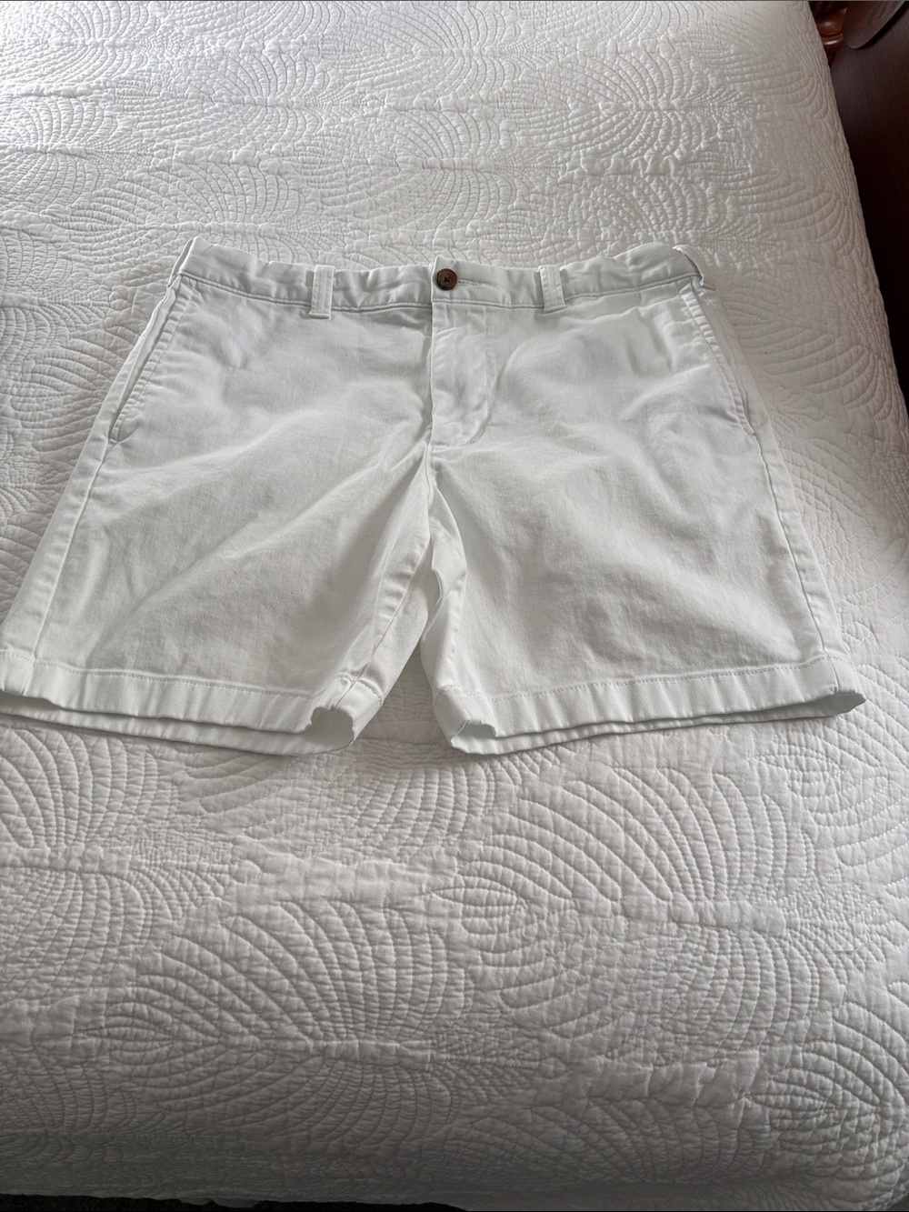J. Crew White Flat-Front Chino Shorts